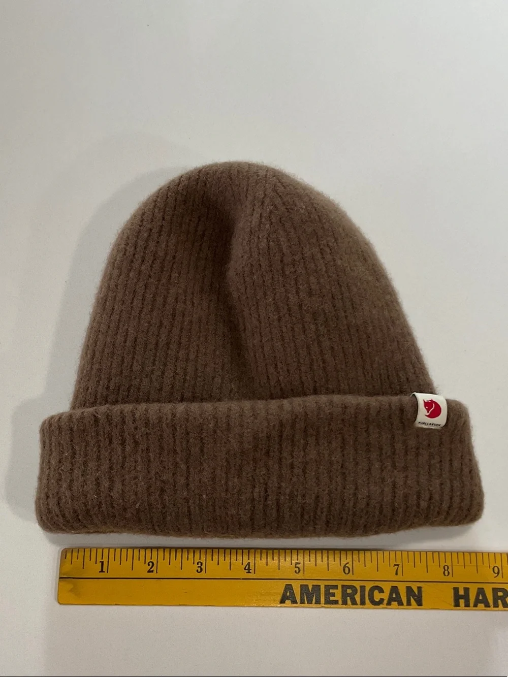Fjallraven Heavy Beanie Dark Oak Brown Knit Cuffed One Size
